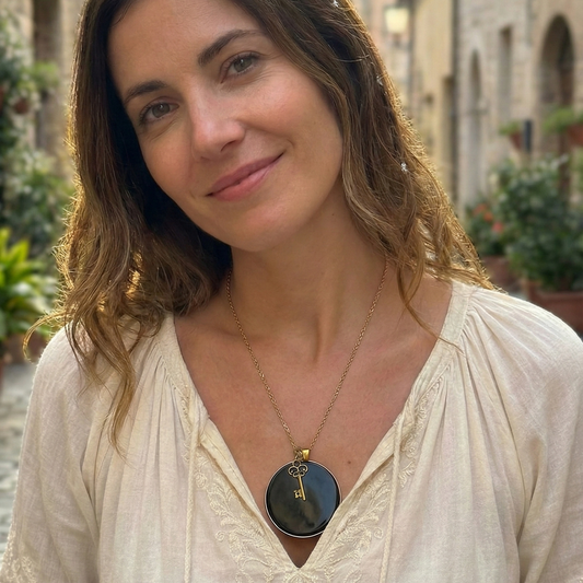 🔮 Colgante Engastado de Obsidiana · Protección y limites sanos