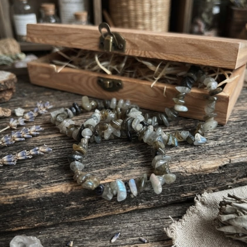 🩶 PULSERA LABRADORITA · TRANSFORMACIÓN