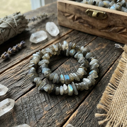 🩶 PULSERA LABRADORITA · TRANSFORMACIÓN
