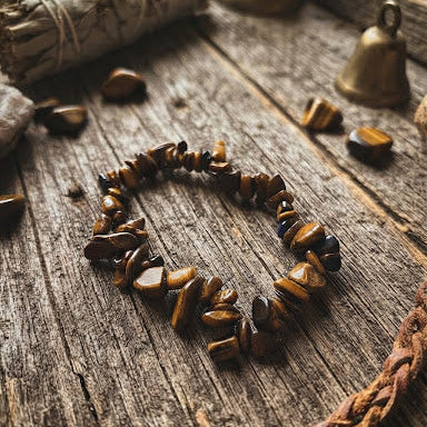 🟤 PULSERA OJO DE TIGRE · FUERZA