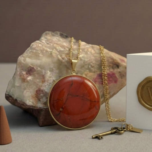 🔥 Colgante Engastado de Jaspe Rojo · Presencia, fuerza y enfoque