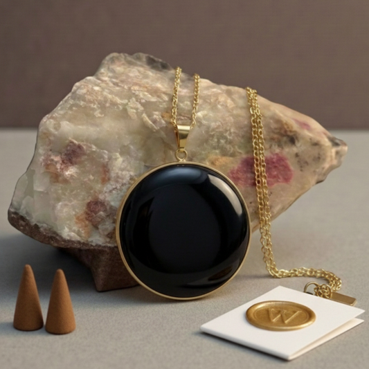🔮 Colgante Engastado de Obsidiana · Protección y limites sanos