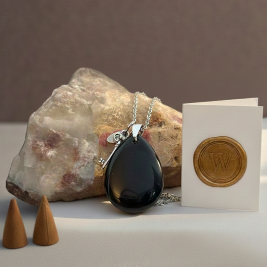 🔮 Colgante de Lágrima de Obsidiana · Protección y limites sanos