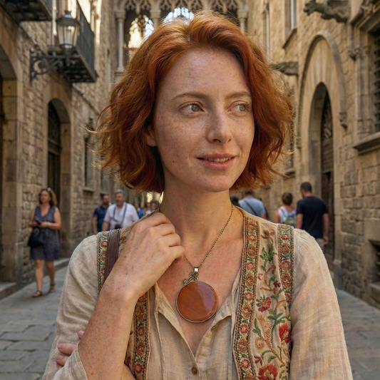 🔥 Colgante Engastado de Jaspe Rojo · Presencia, fuerza y enfoque