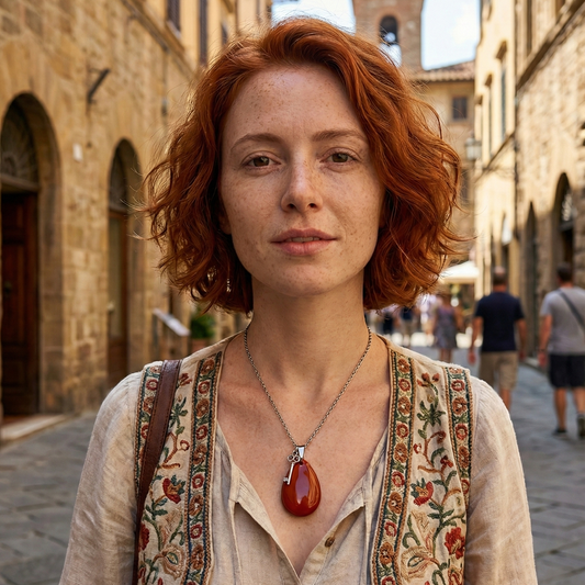 🔥 Colgante de Lágrima de Jaspe Rojo · Presencia, fuerza y enfoque