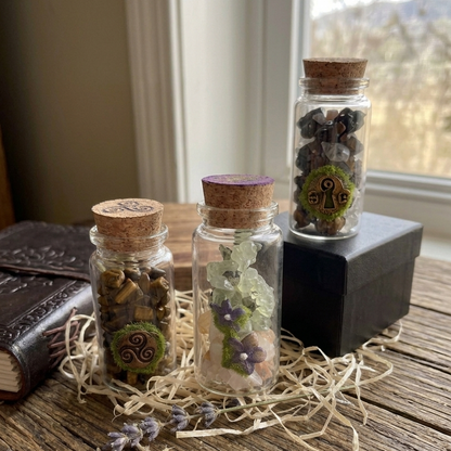Colección Completa: 6 Pulseras con Intención + 3 Spell Jars