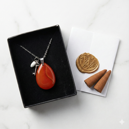🔥 Colgante de Lágrima de Jaspe Rojo · Presencia, fuerza y enfoque