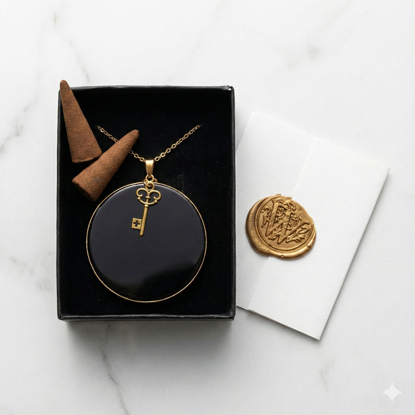 🔮 Colgante Engastado de Obsidiana · Protección y limites sanos