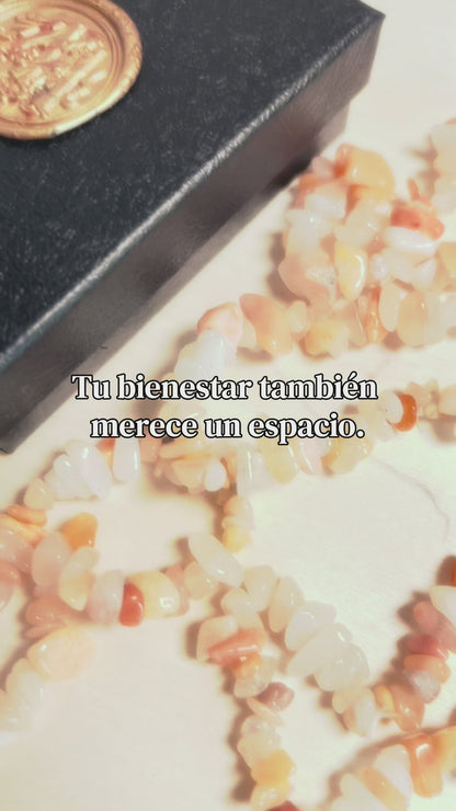 🍑 PULSERA ÁGATA MELOCOTÓN · ESTABILIDAD
